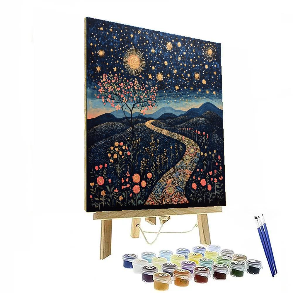 Frida Kahlo Inspired Ancestral Memory Star Map Tapestry Numbered painting kits