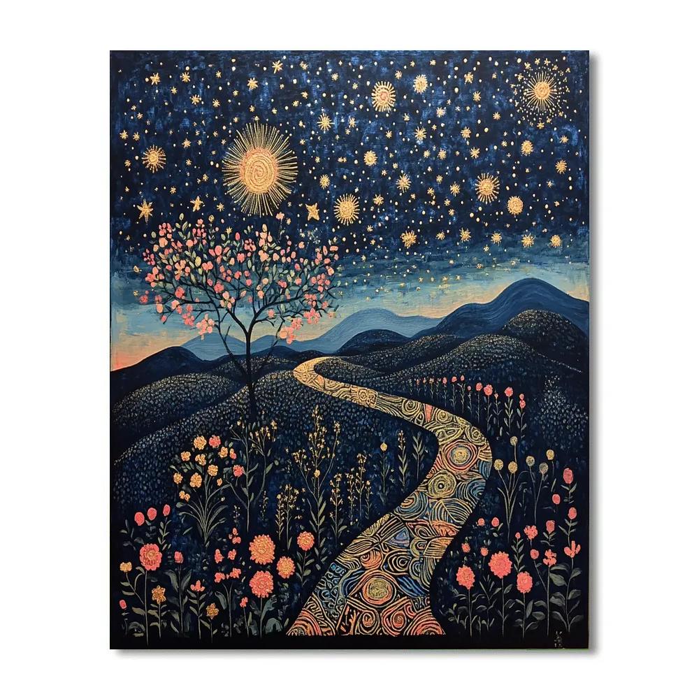 Frida Kahlo Inspired Ancestral Memory Star Map Tapestry Numbered painting kits