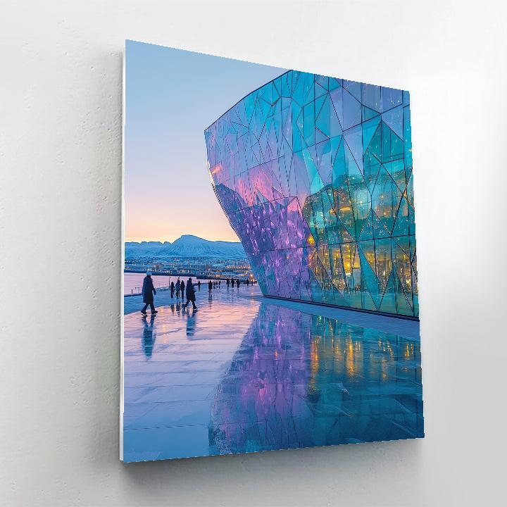 Ice Blue Modernism At Harpa Concert Hall Reykjavik Iceland Painting by numbers kit