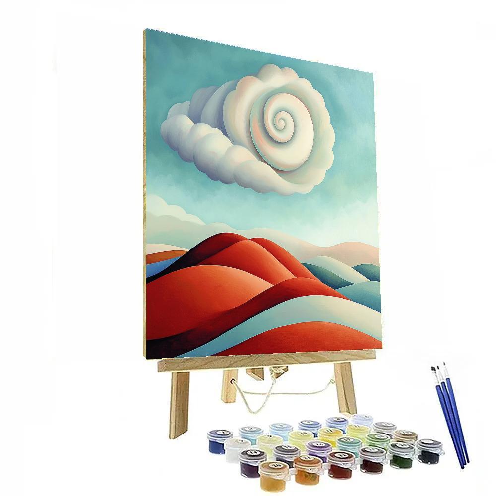 Georgia O’Keeffe Inspired Spiral Cloud Above Red Mesa Painting by numbers kit