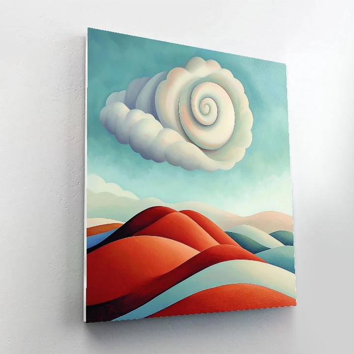 Georgia O’Keeffe Inspired Spiral Cloud Above Red Mesa Painting by numbers kit