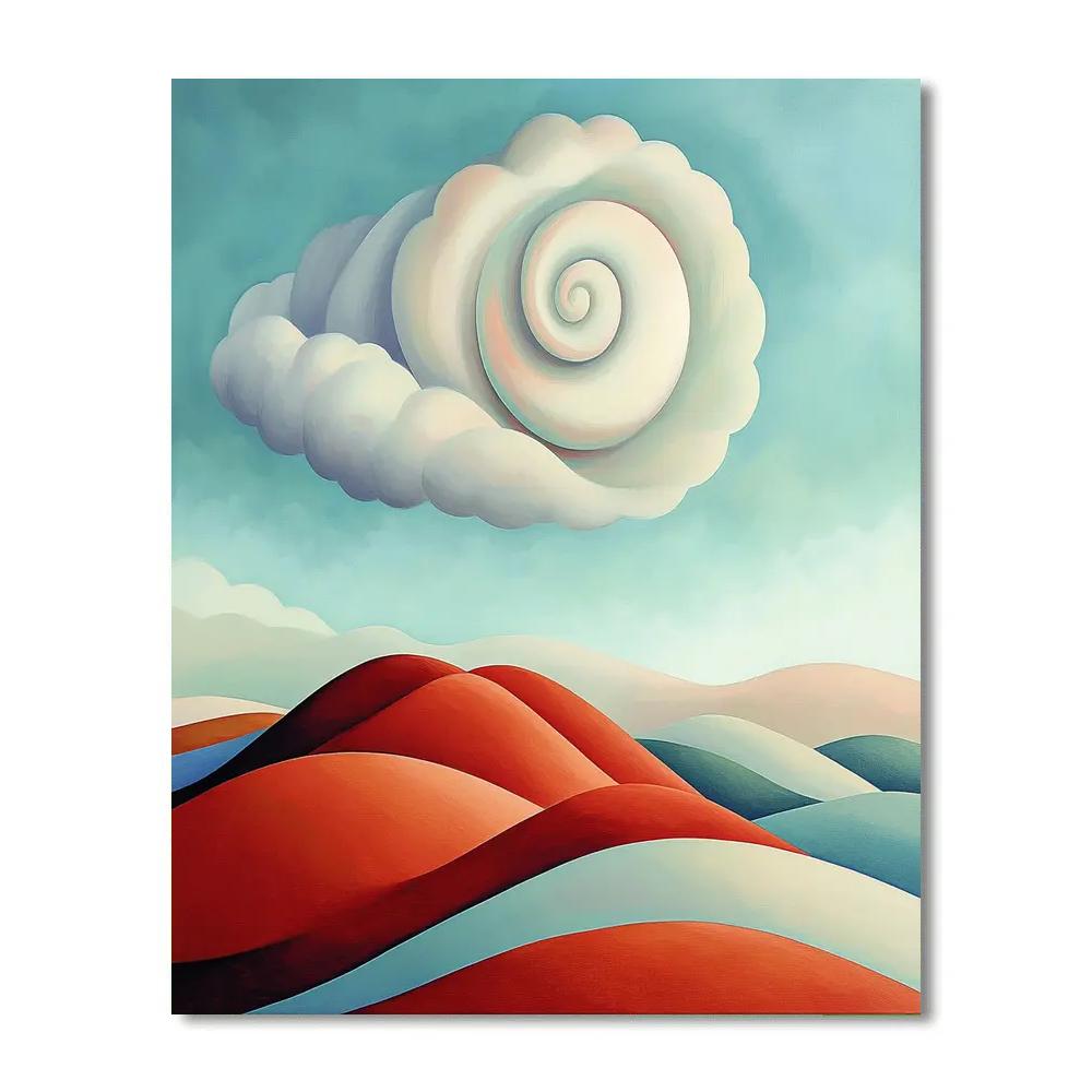 Georgia O’Keeffe Inspired Spiral Cloud Above Red Mesa Painting by numbers kit