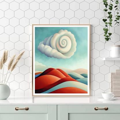 Georgia O’Keeffe Inspired Spiral Cloud Above Red Mesa Painting by numbers kit
