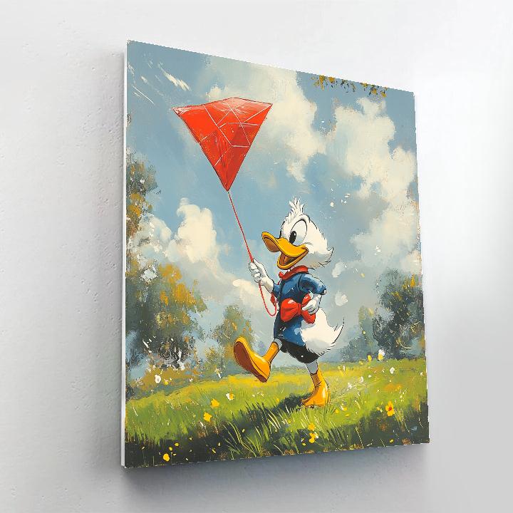 Donald Duck Cloudy Day Kite Dash Paint by numbers art