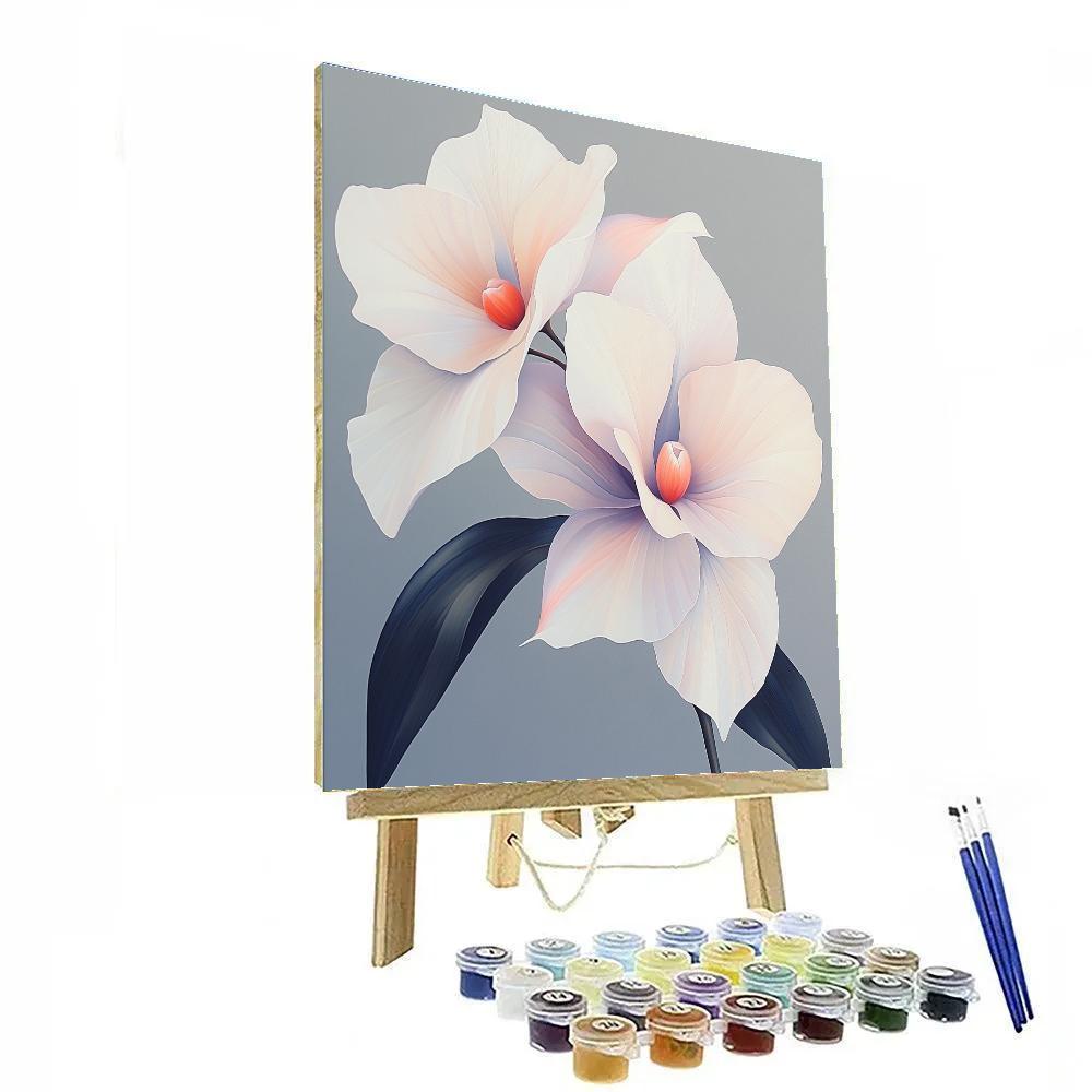 Georgia OKeeffe Inspired Orchid Closeup paint by number