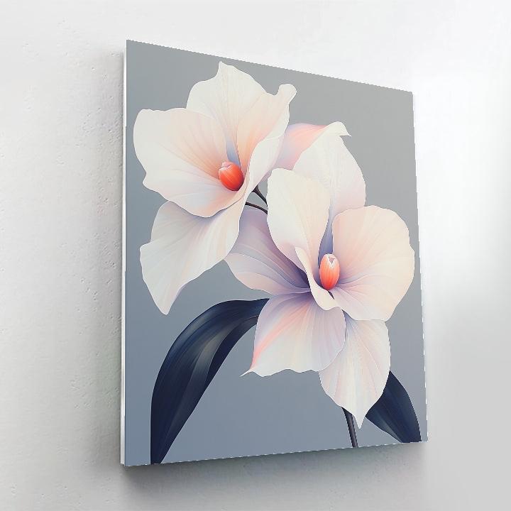 Georgia OKeeffe Inspired Orchid Closeup paint by number