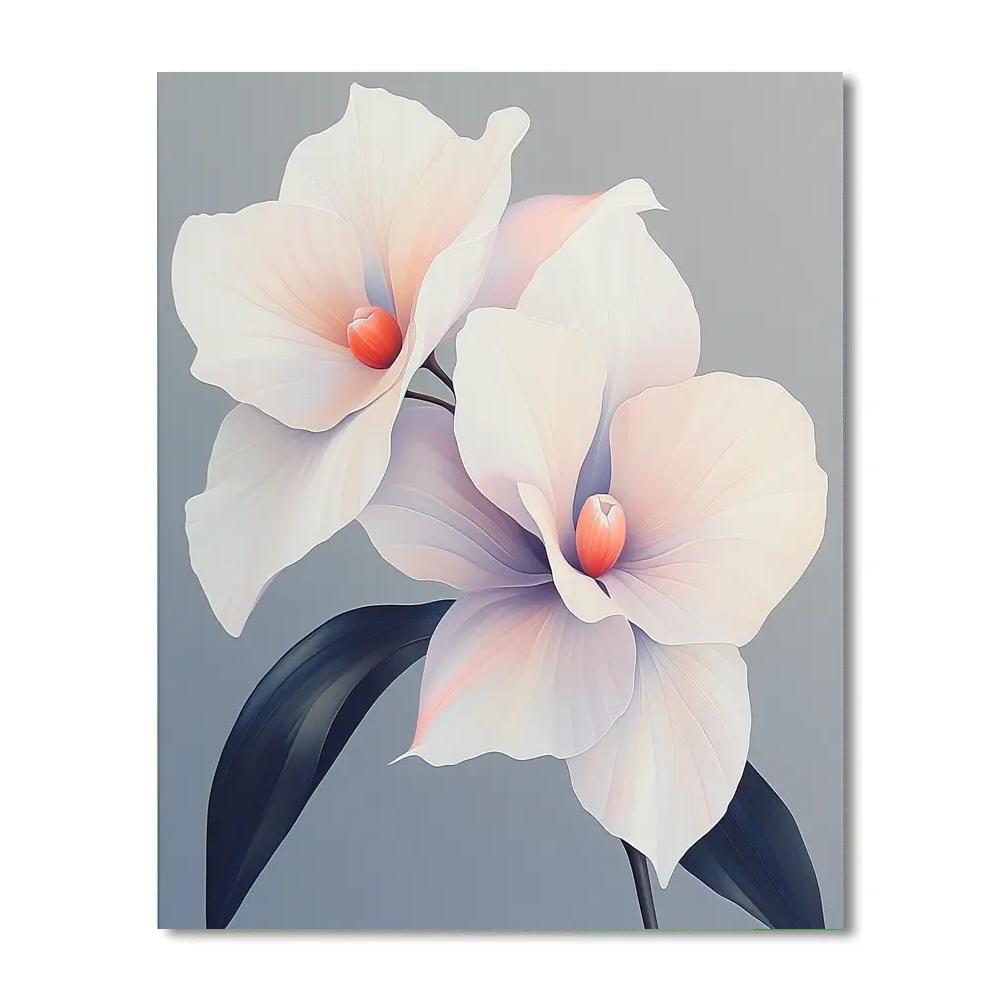 Georgia OKeeffe Inspired Orchid Closeup paint by number