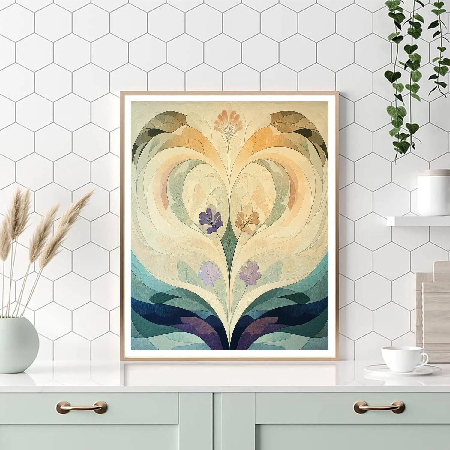 Alphonse Mucha Inspired Tidal Equinox Patternfield Numbered painting kits