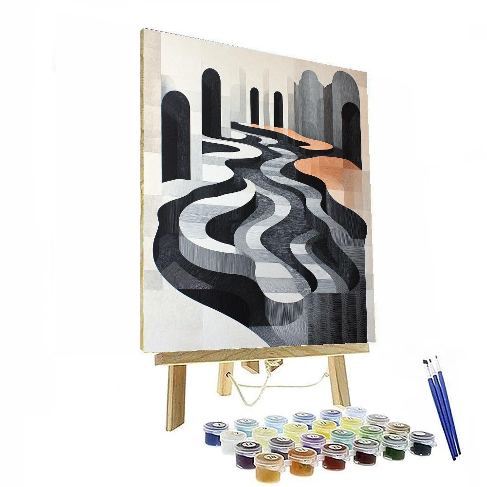 M.C. Escher Inspired Paradox Of The Infinite Estuary paint by number