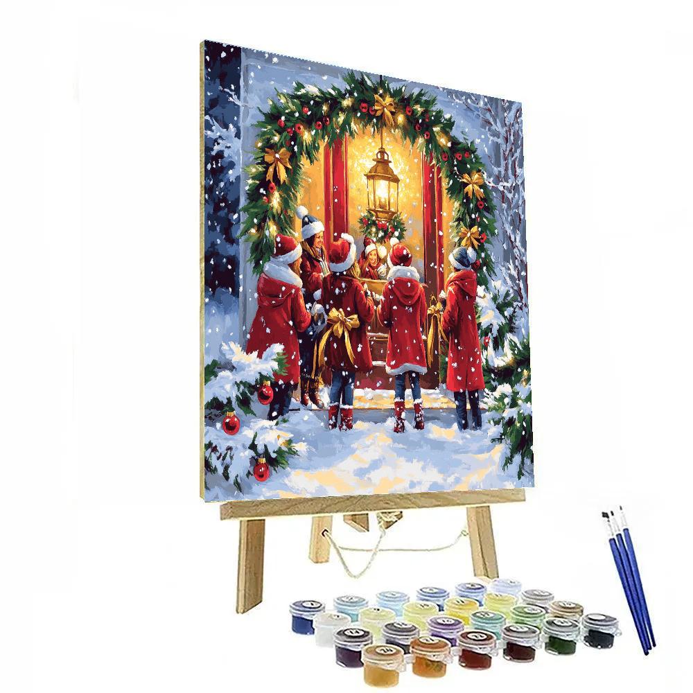 Holly Lantern Gathering Numbered painting kits
