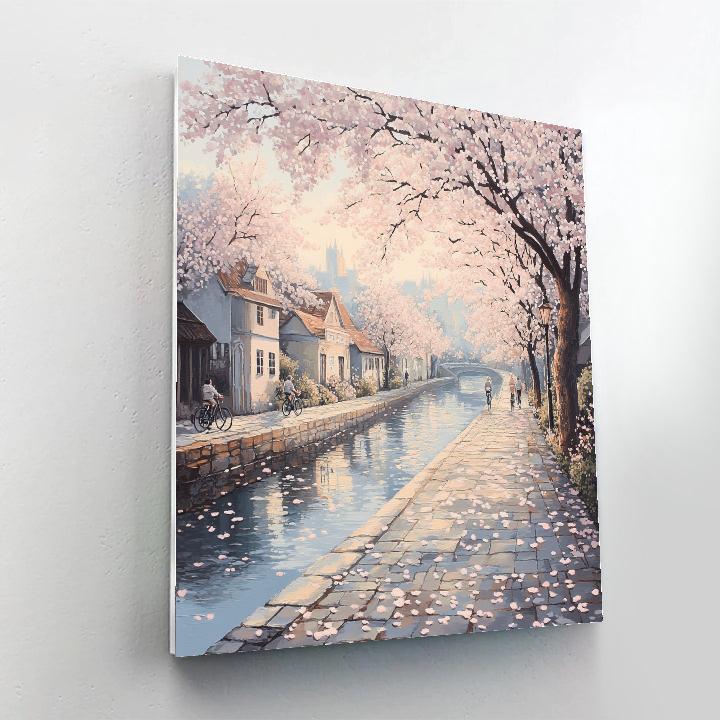 Cherry Blossom Breeze Along The Philosopher Walk Kyoto Japan DIY paint by numbers