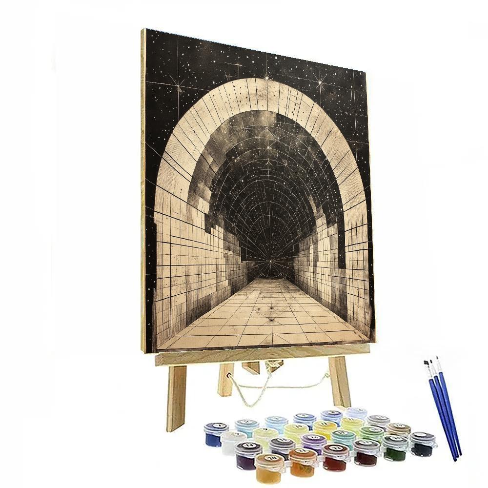 M.C. Escher Inspired Symphony Of Non Euclidean Constellations Number painting