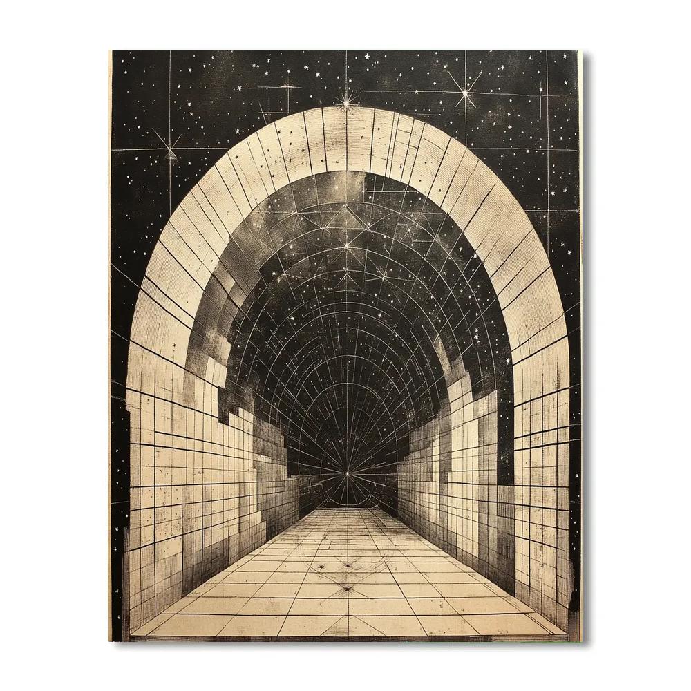M.C. Escher Inspired Symphony Of Non Euclidean Constellations Number painting
