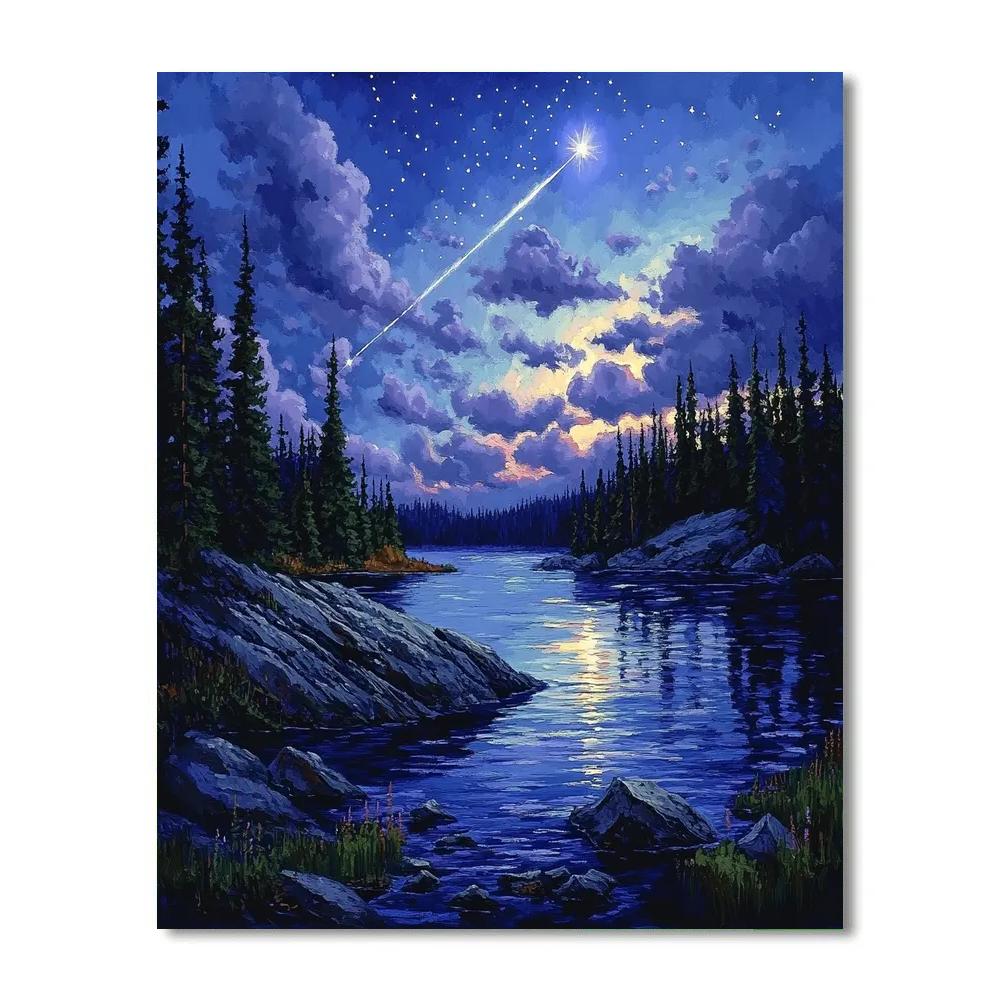 J. E. H. MacDonald Inspired Meteor Reflections On A Boreal Lake Painting by numbers kit