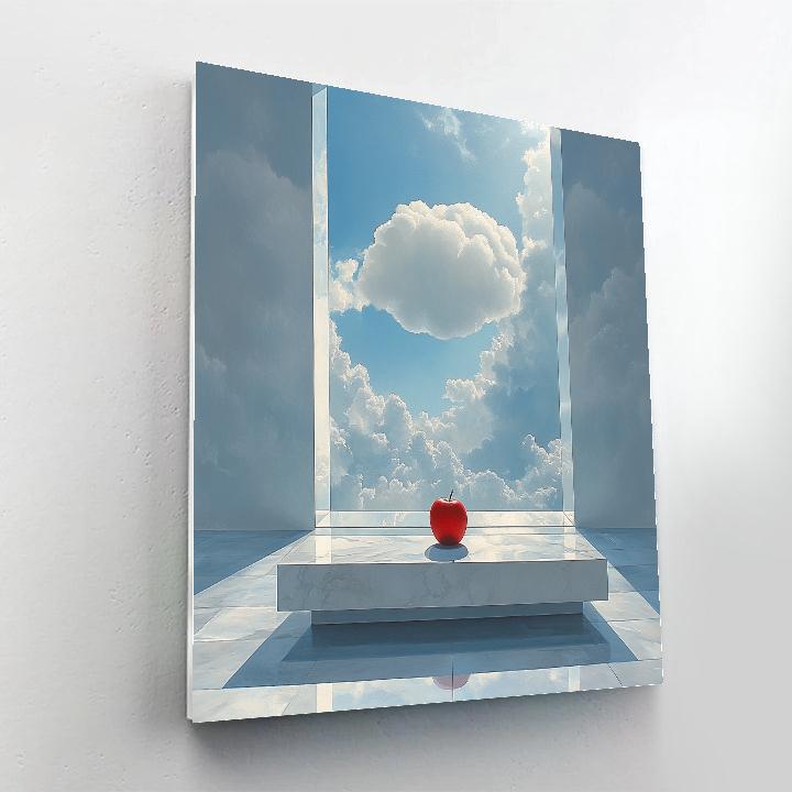 René Magritte Inspired Clouds In A Living Room painting number kit