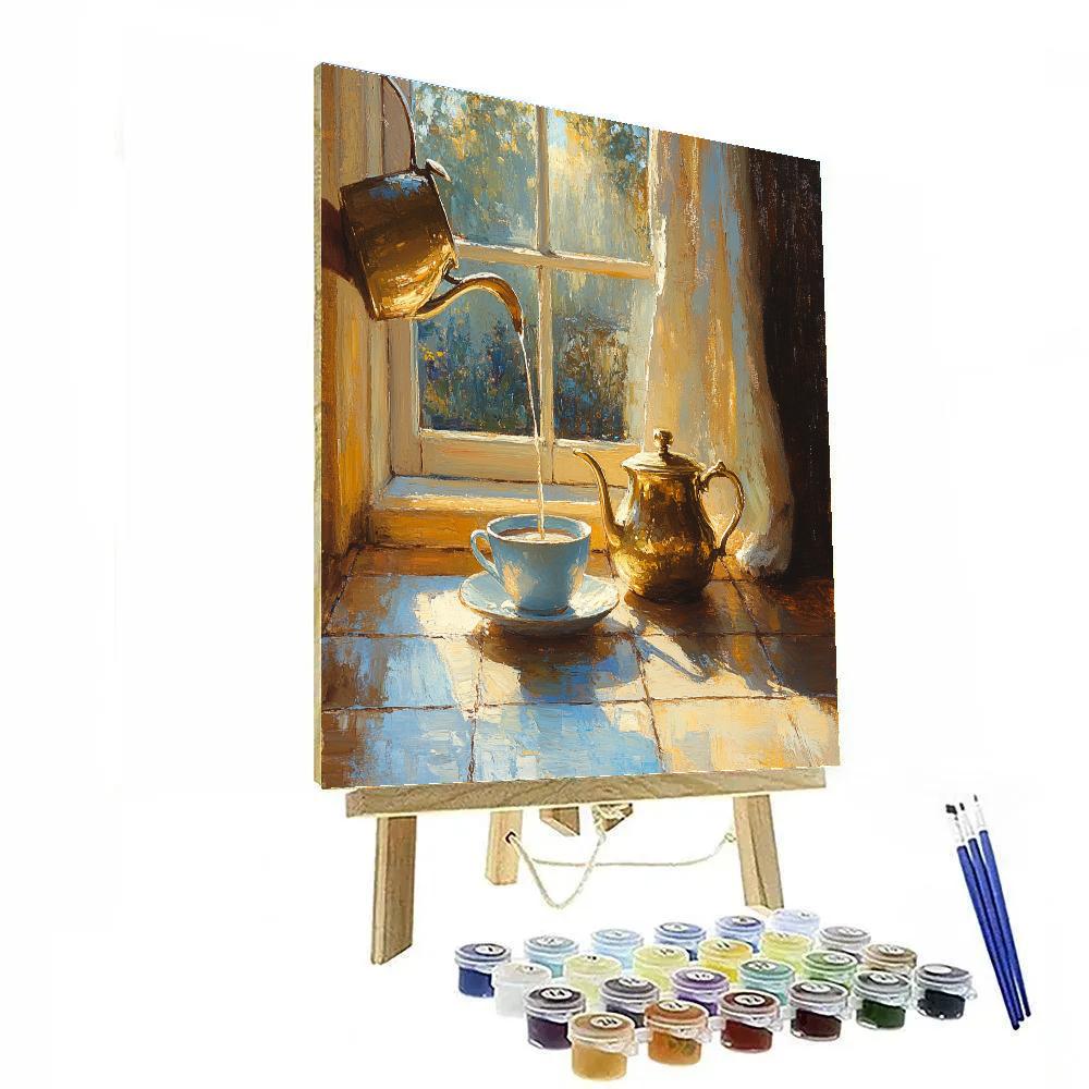 Johannes Vermeer Inspired Morning Coffee By The Window Paint by numbers art
