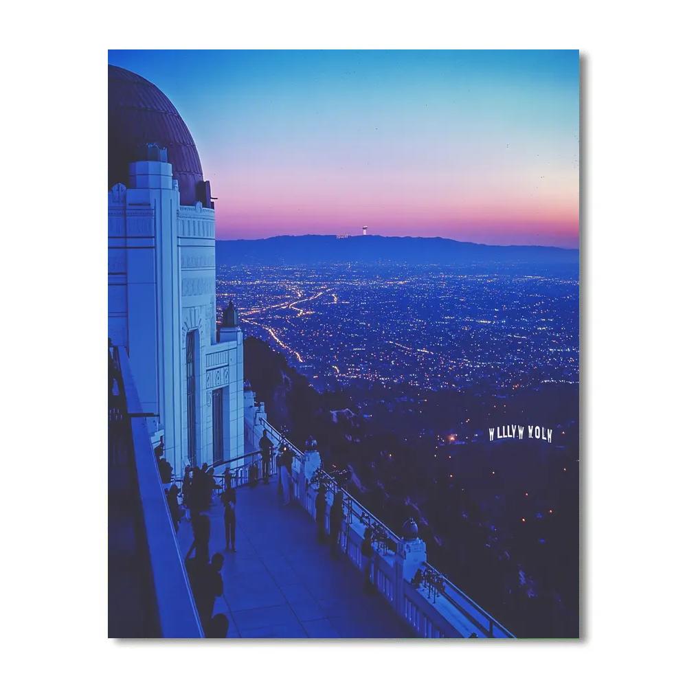 Twilight Panorama From Griffith Observatory Los Angeles United States Paint by numbers kits
