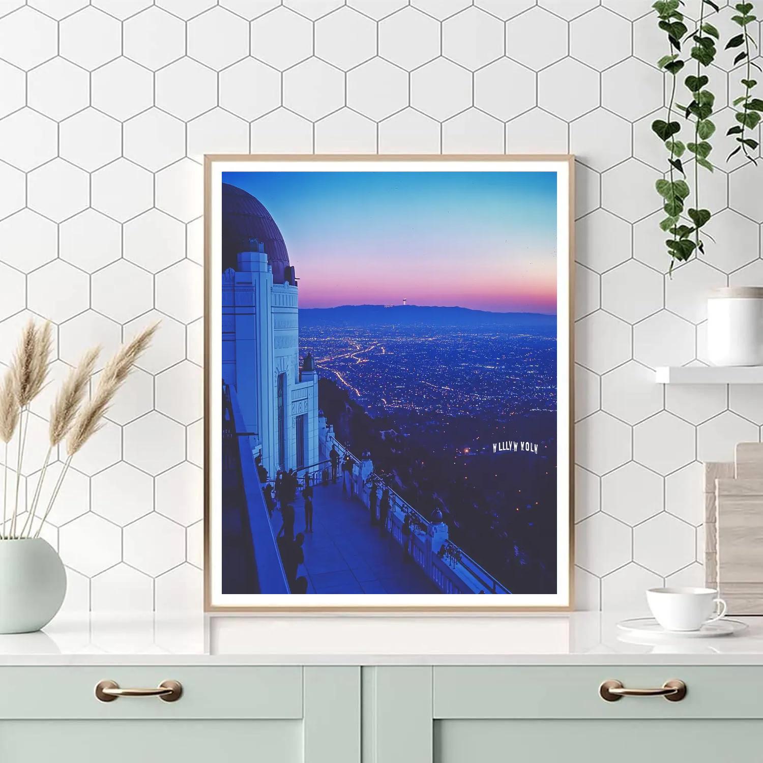 Twilight Panorama From Griffith Observatory Los Angeles United States Paint by numbers kits