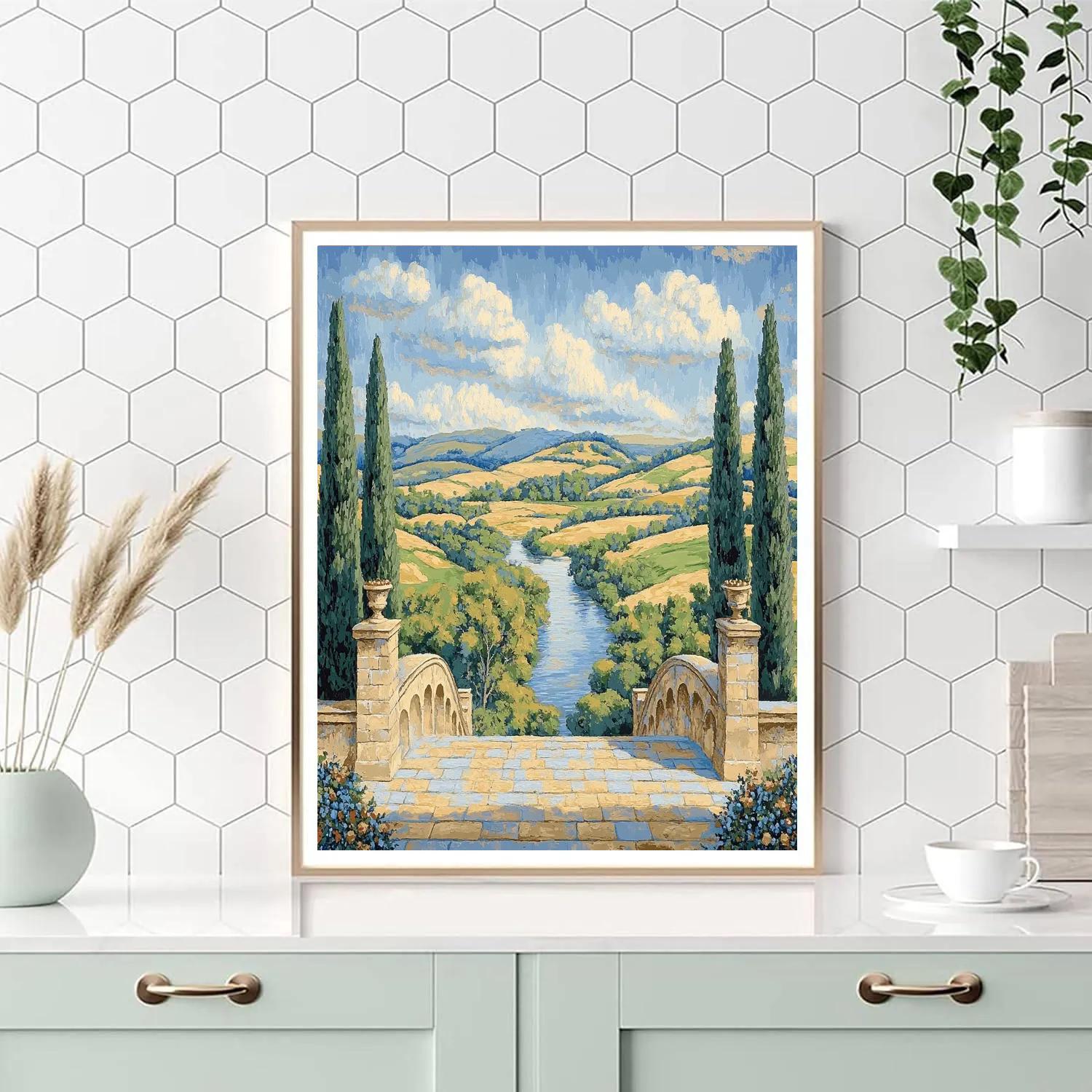 Raphael Inspired Azure River Under Triumphal Arches painting number kit