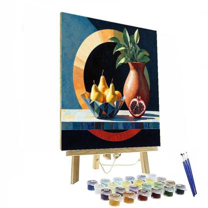 Pablo Picasso Inspired Fractured Orchard Still Life Under A Cubist Eclipse DIY paint by numbers