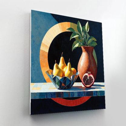 Pablo Picasso Inspired Fractured Orchard Still Life Under A Cubist Eclipse DIY paint by numbers