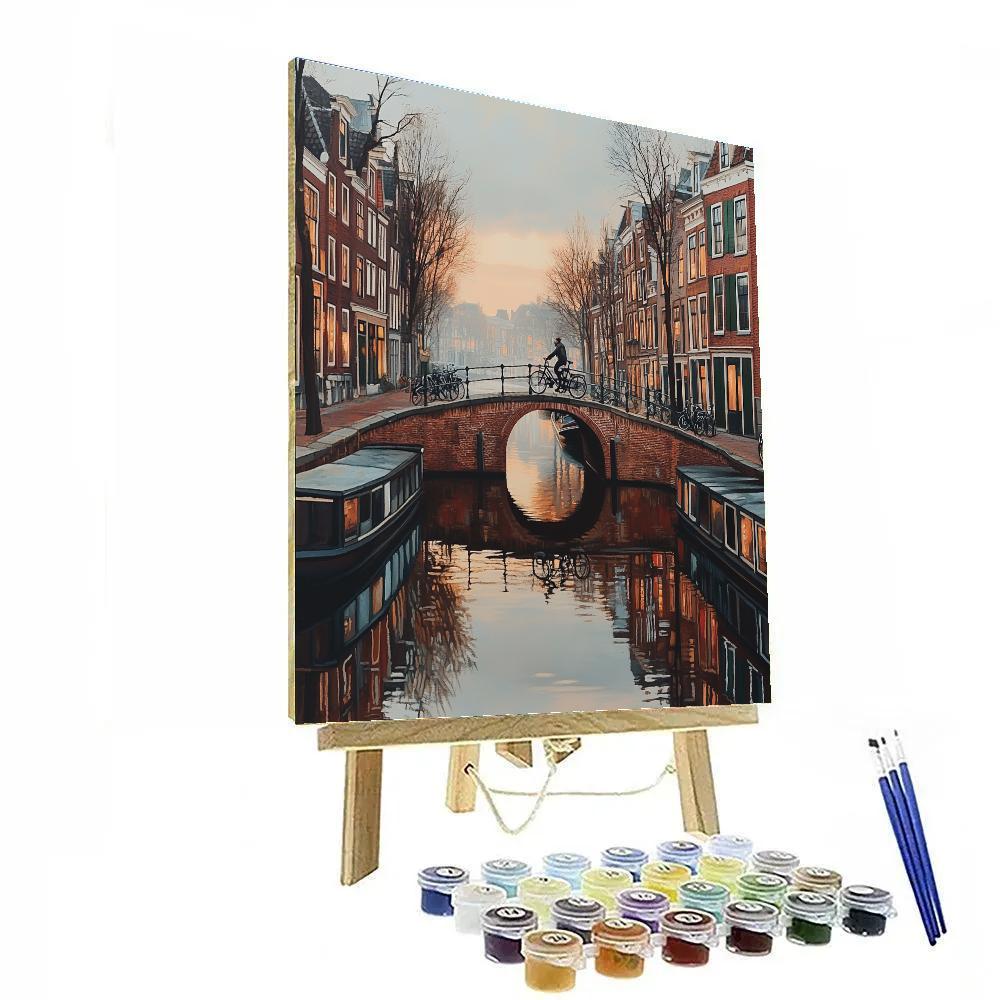 Canal Side Calm At Jordaan Nine Streets Amsterdam Netherlands DIY paint by numbers