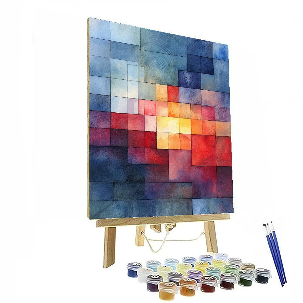 Paul Klee Inspired Harmonic Sky Algebra Number painting