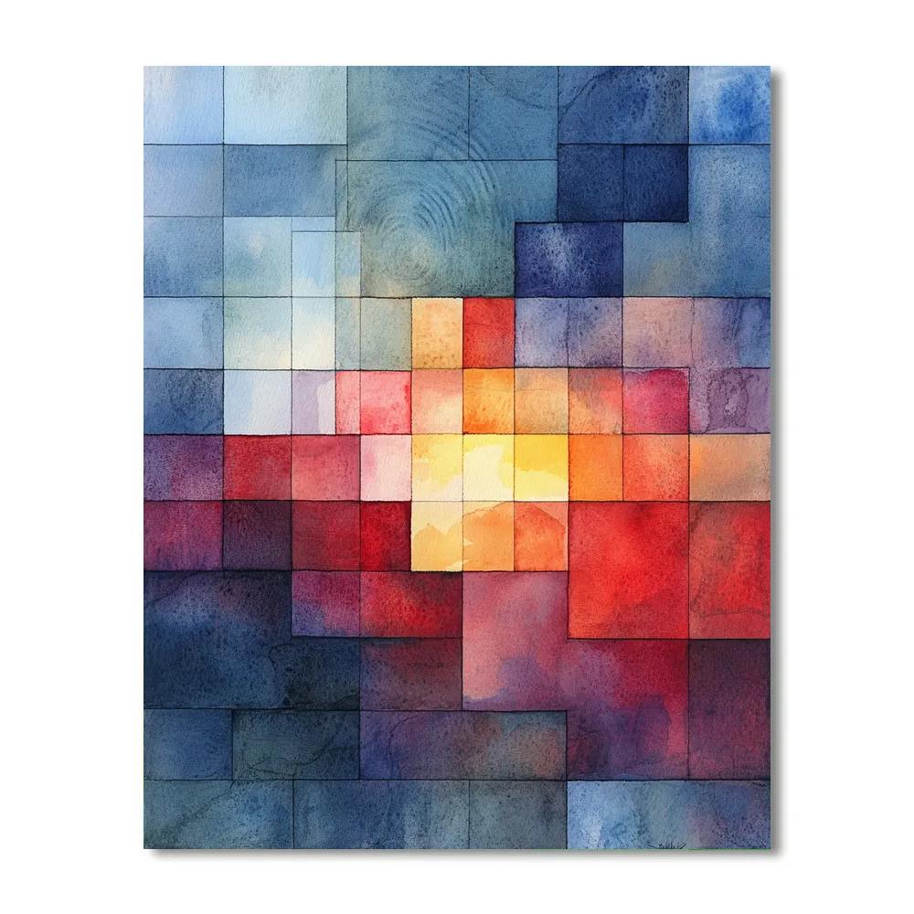 Paul Klee Inspired Harmonic Sky Algebra Number painting