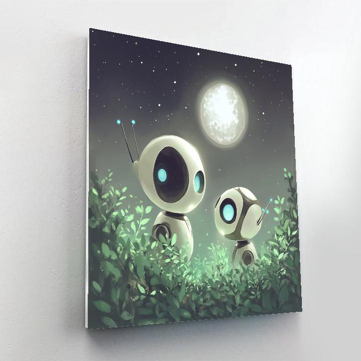 WALL E And EVE Moonlit Garden Discovery paint by numbers
