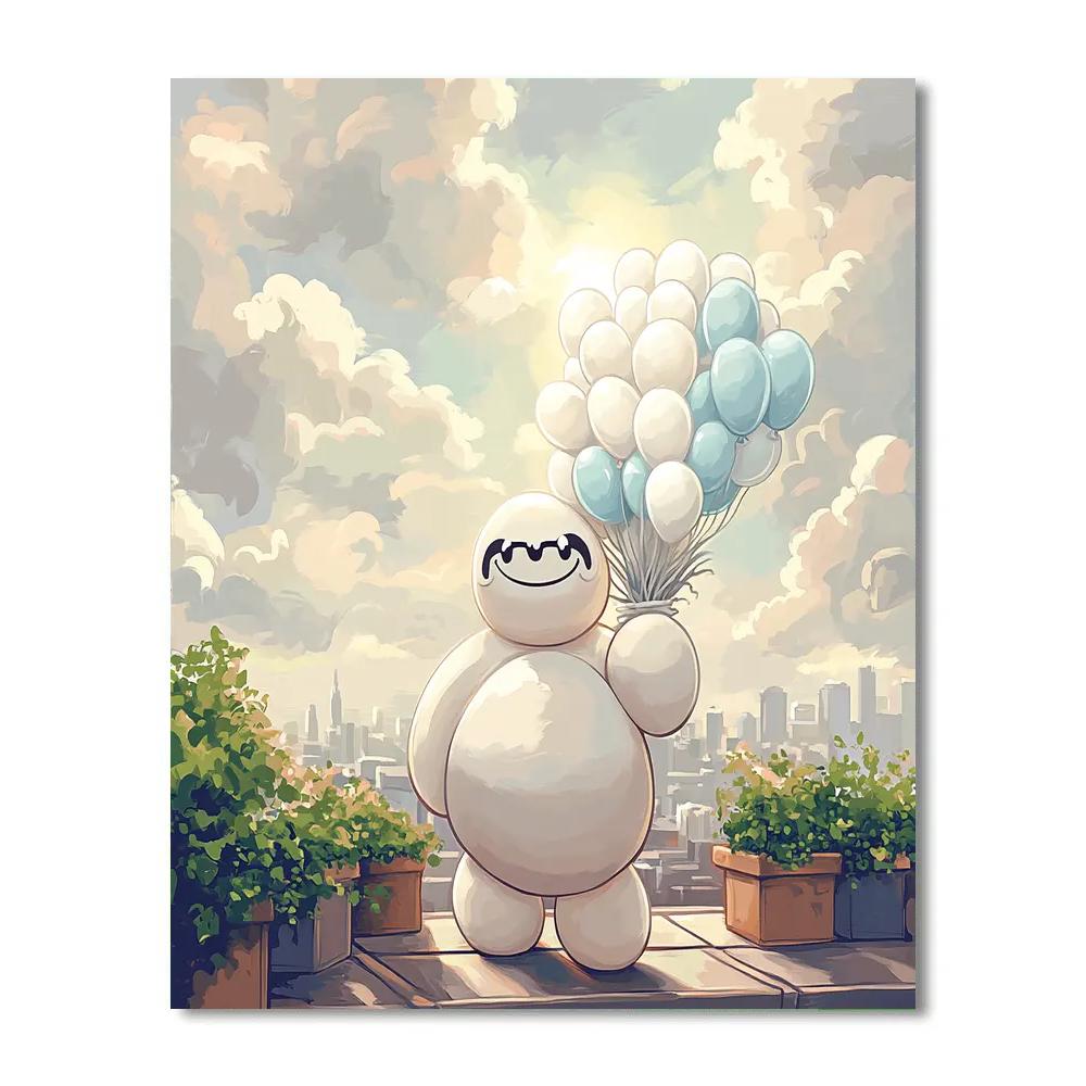 Baymax Balloon Cloud Helper Paint by numbers kits