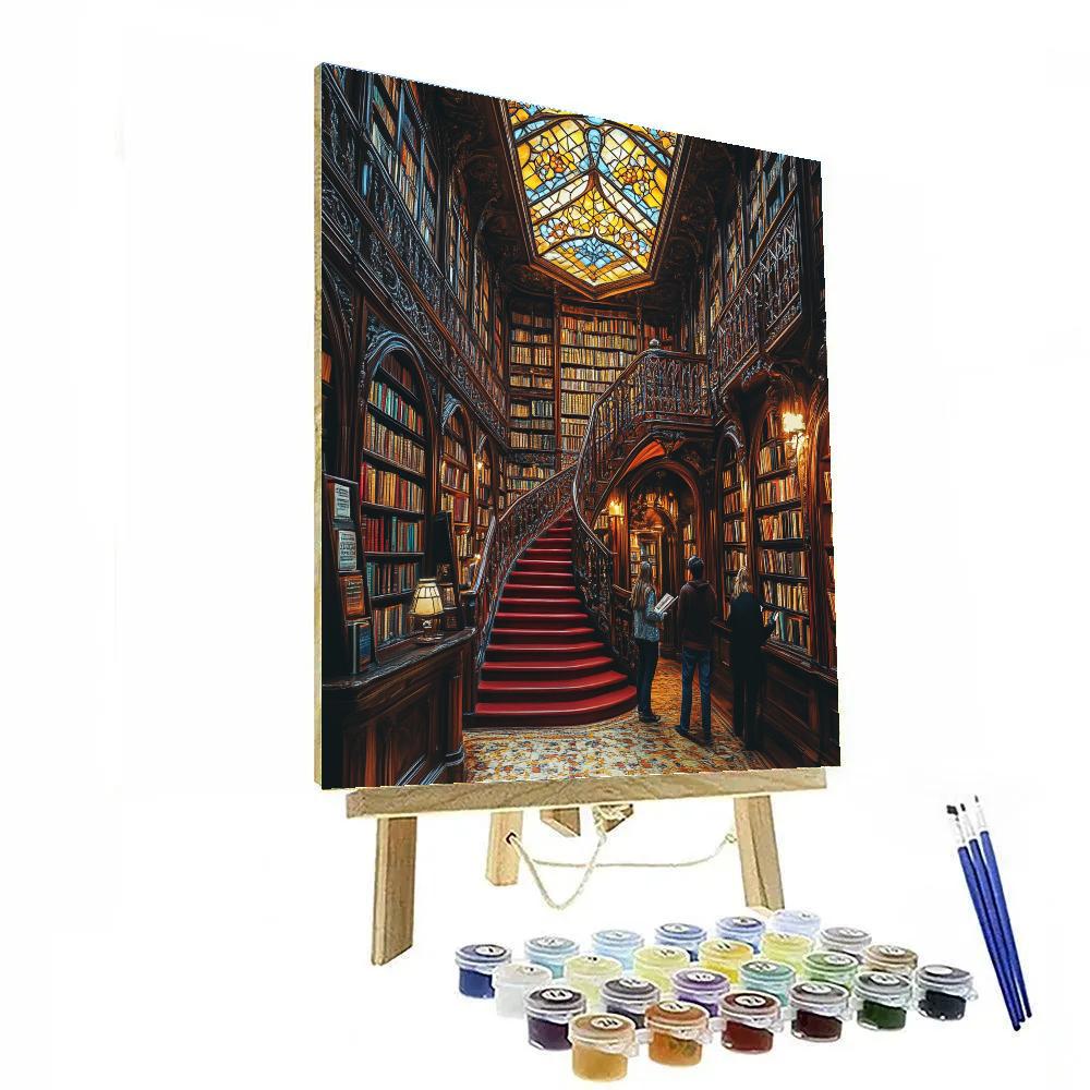 Canyon Of Books At Livraria Lello Porto Portugal paint by numbers