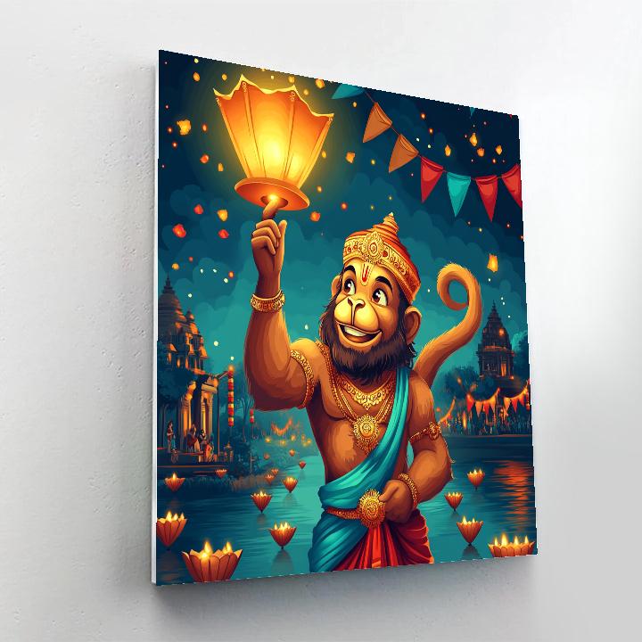 Hanuman Lantern Festival Guardian DIY paint by numbers