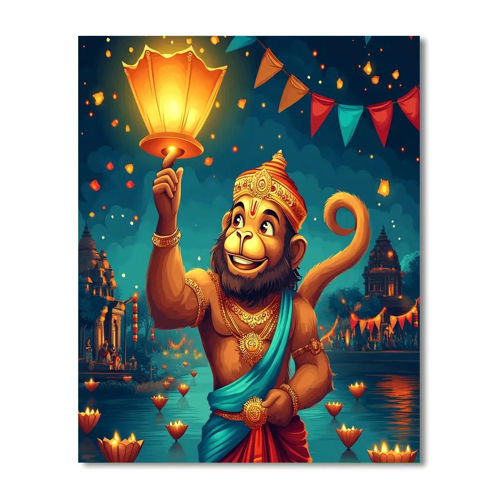 Hanuman Lantern Festival Guardian DIY paint by numbers