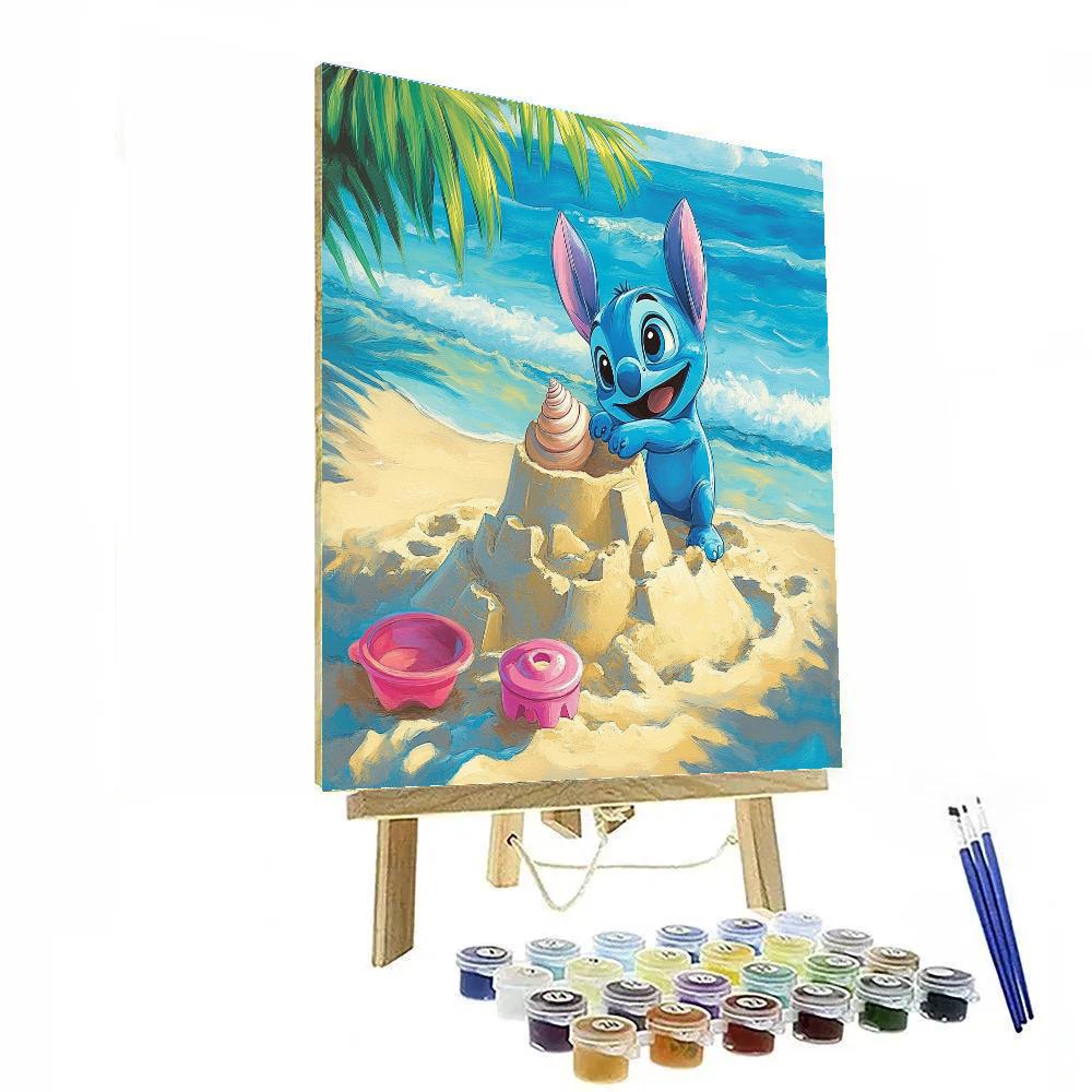 Stitch Tropical Sandcastle Challenge Paint by numbers art
