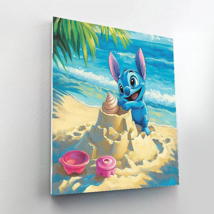 Stitch Tropical Sandcastle Challenge Paint by numbers art
