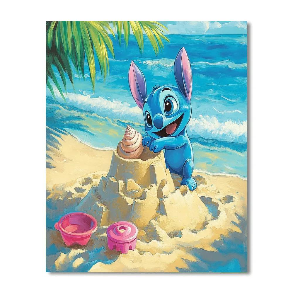 Stitch Tropical Sandcastle Challenge Paint by numbers art