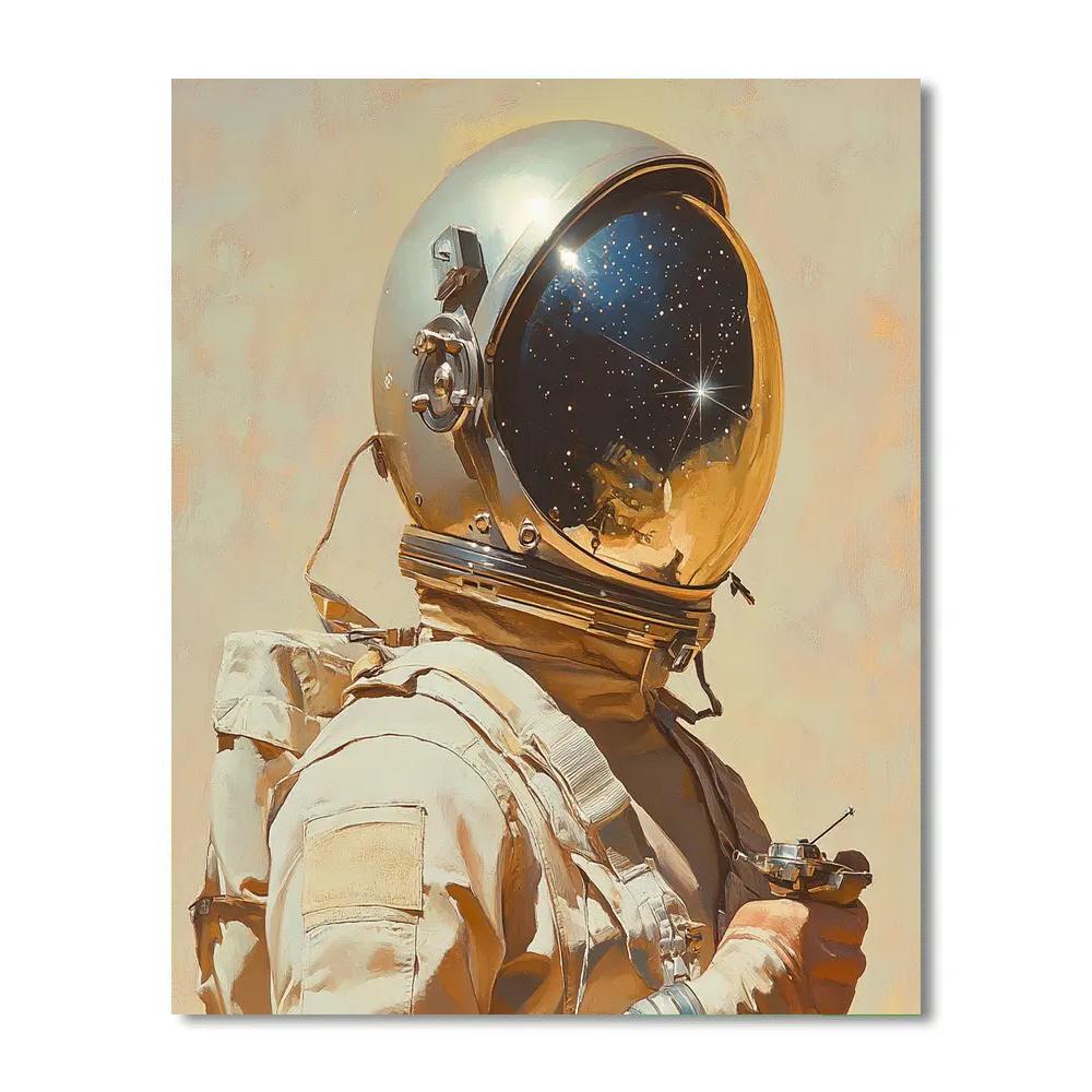 Leonardo Da Vinci Inspired Astronaut Study In Sfumato Numbered painting kits