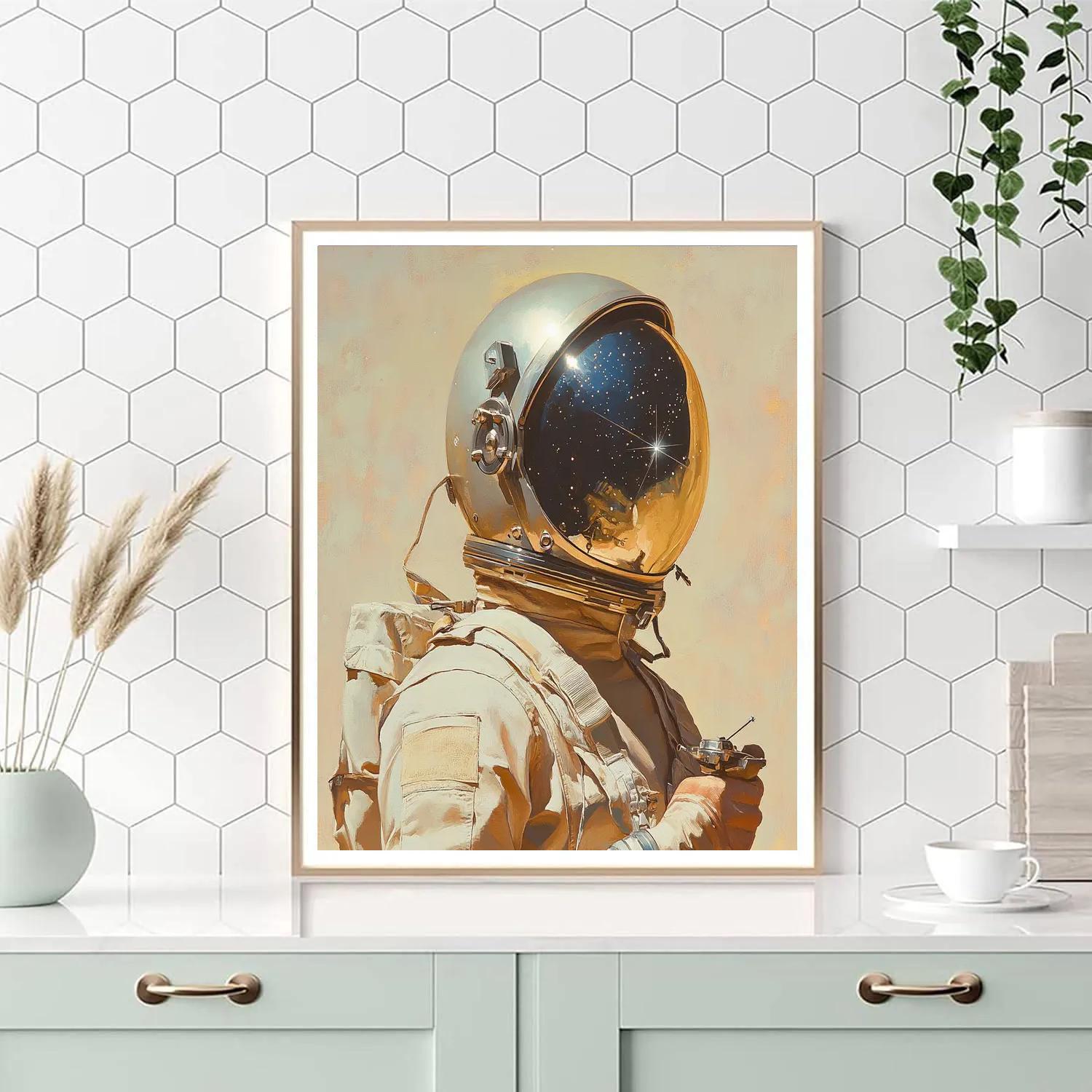 Leonardo Da Vinci Inspired Astronaut Study In Sfumato Numbered painting kits