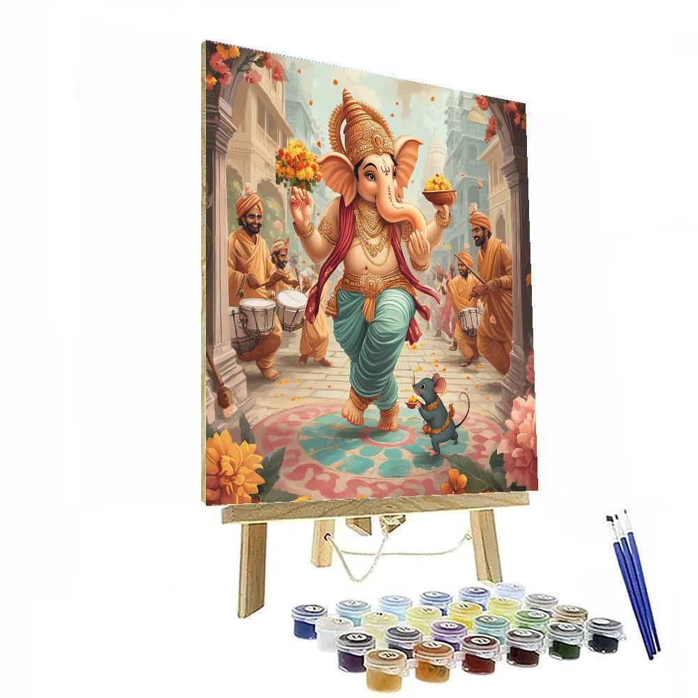 Temple Festival Procession With Ganesha Radiance Paint by numbers kits