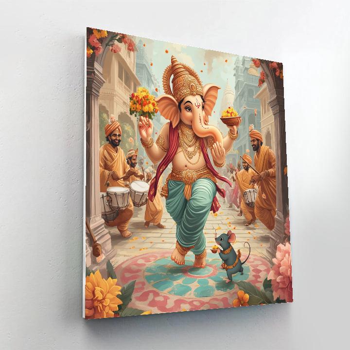 Temple Festival Procession With Ganesha Radiance Paint by numbers kits