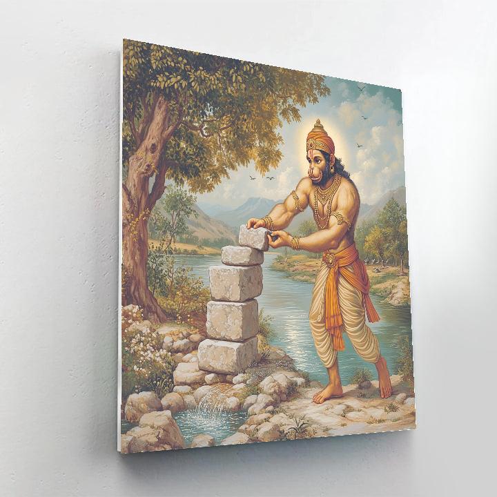 Hanuman River Bridge Builder painting number kit