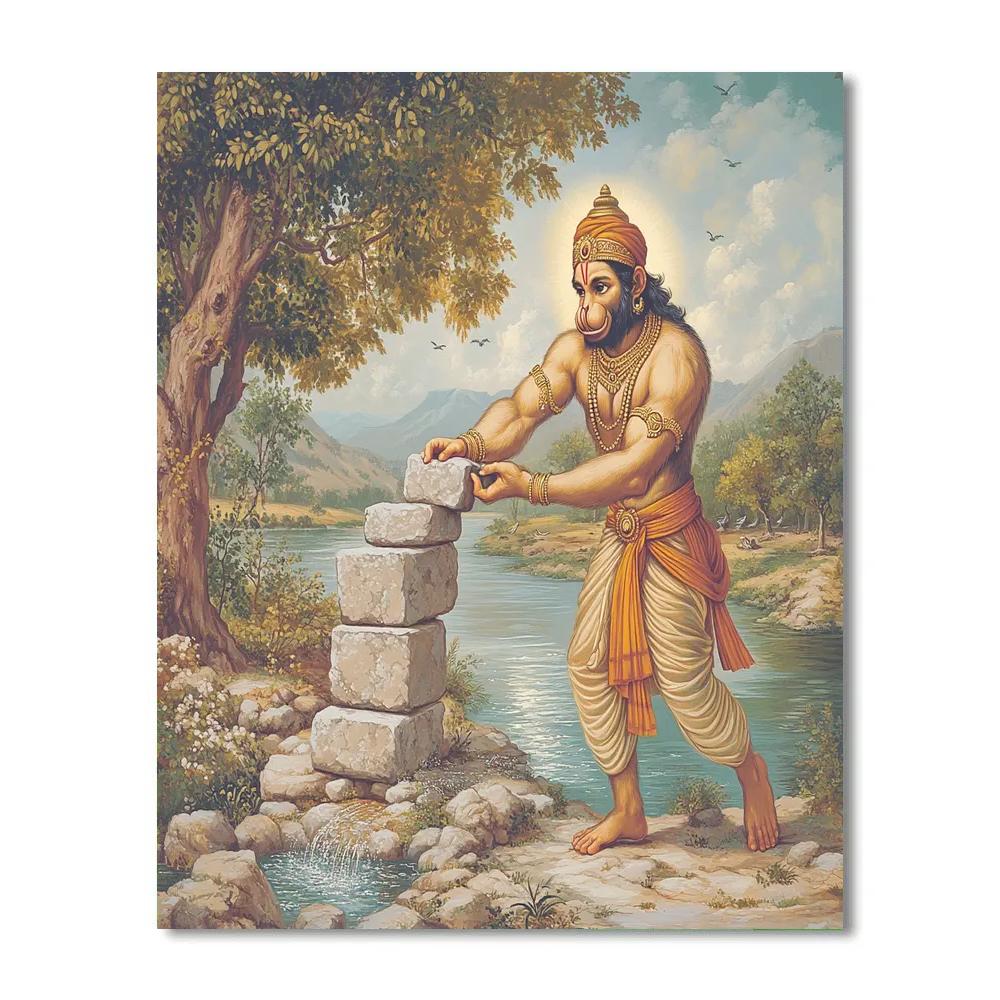 Hanuman River Bridge Builder painting number kit
