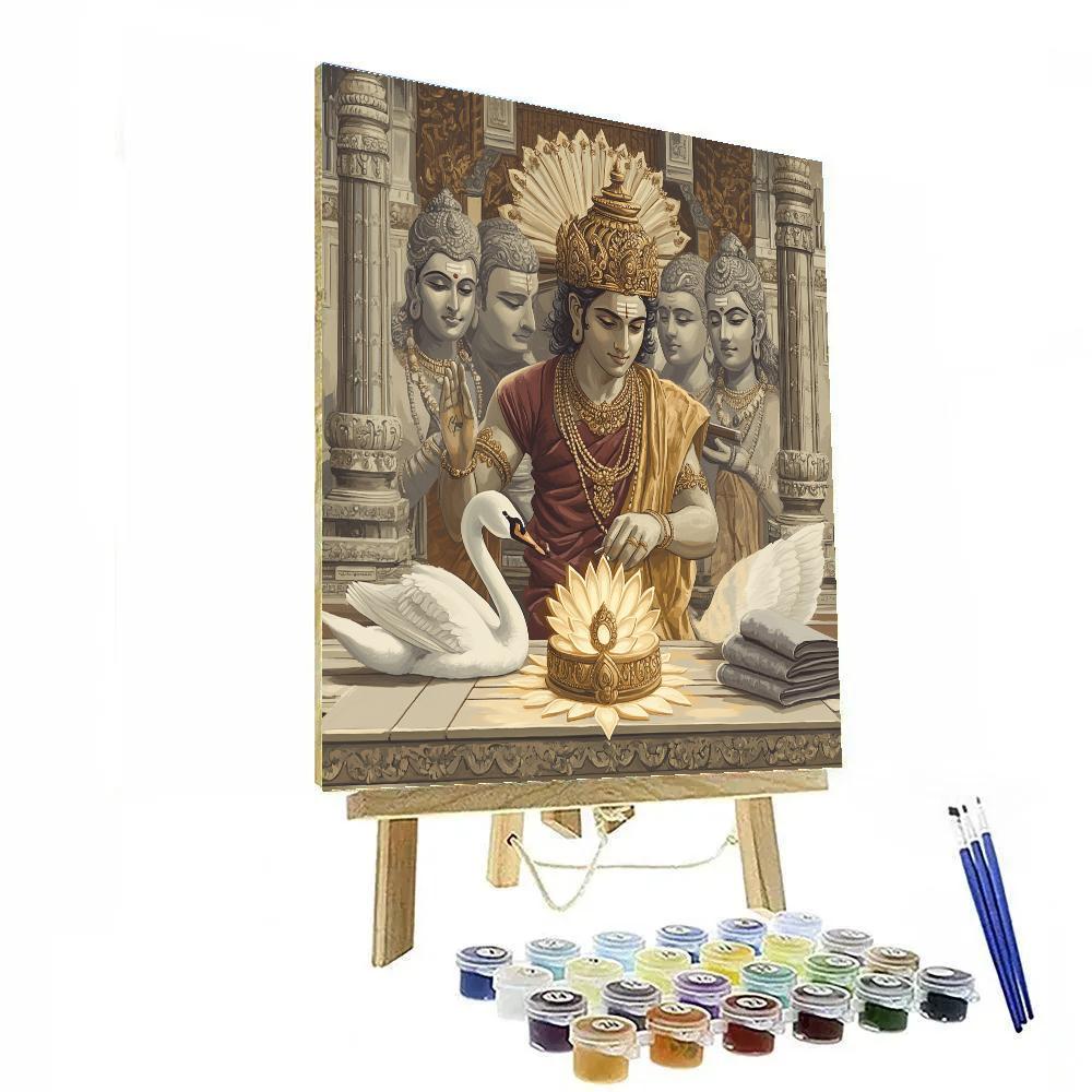 Crown Workshop In Brahma Temple paint by color