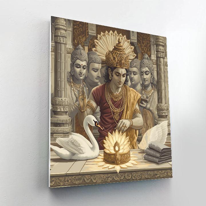 Crown Workshop In Brahma Temple paint by color