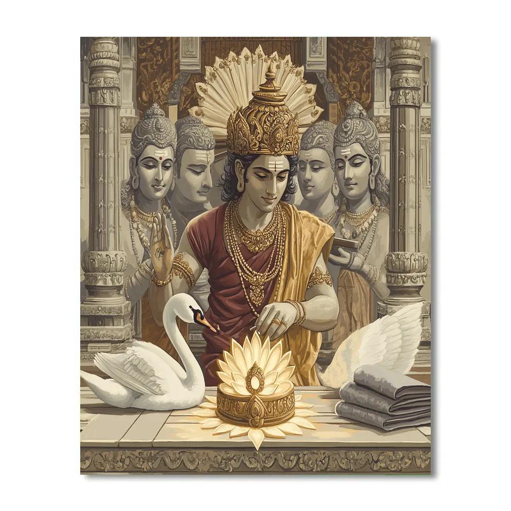 Crown Workshop In Brahma Temple paint by color