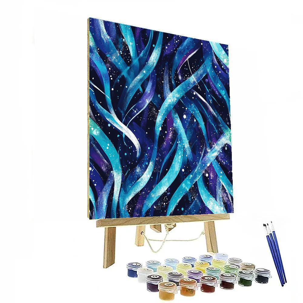 Jackson Pollock Inspired Boreal Aurora Tangle Paint by numbers art