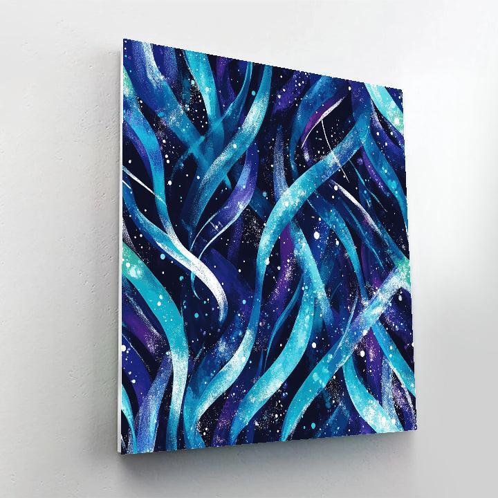 Jackson Pollock Inspired Boreal Aurora Tangle Paint by numbers art