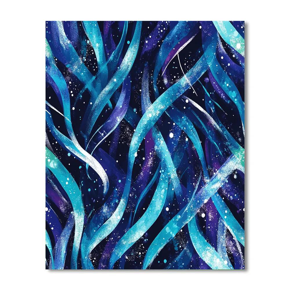 Jackson Pollock Inspired Boreal Aurora Tangle Paint by numbers art