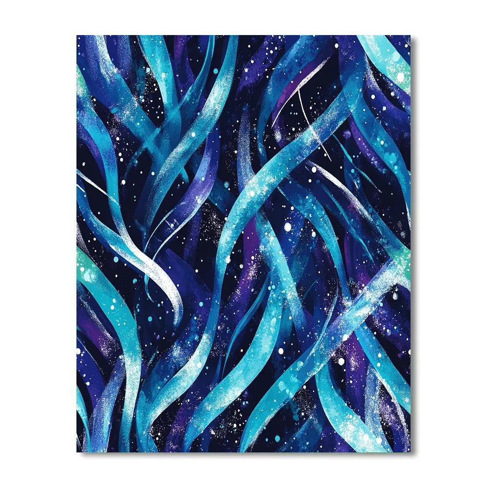 Jackson Pollock Inspired Boreal Aurora Tangle Paint by numbers art