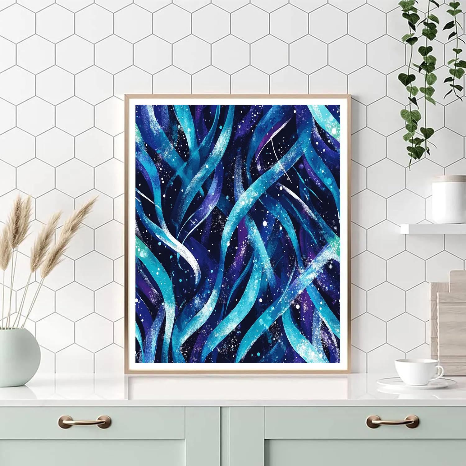 Jackson Pollock Inspired Boreal Aurora Tangle Paint by numbers art